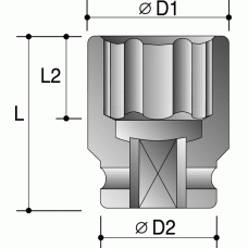 Action Deep Impact Socket 1.1/2" Square Drive ( 6 point )