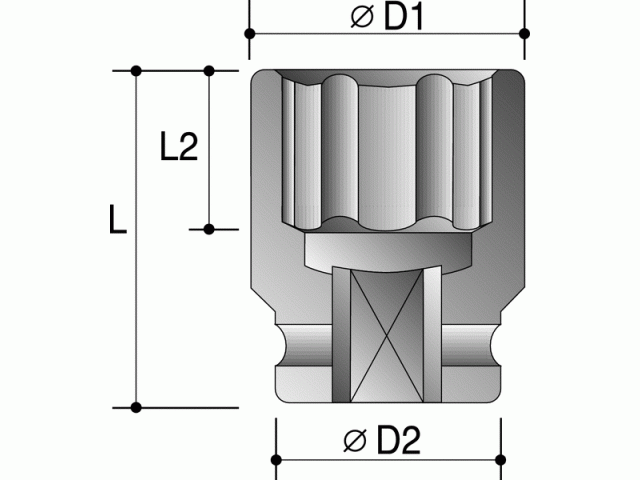 Action Impact Socket 1.1/2" Square Drive ( 6 point )
